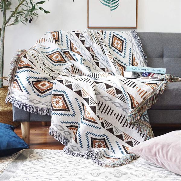 Imagem de Manta Luxlovery Aztec Beige Tribal Bohemian 160x220cm