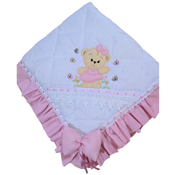 Manta luxo para bebê /menina forrada - Brilho baby Imagem de Manta luxo para bebê /menina forrada