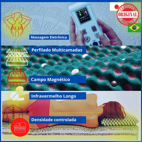 Imagem de Manta Magnética Colchonete Kenko Premium Solteiro C/ Massagem Eletrônica 0,88x1,88x10cm