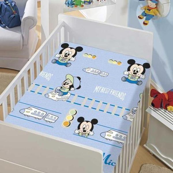 Imagem de Manta Microfibra Soft Bebe Jolitex Mickey Azul