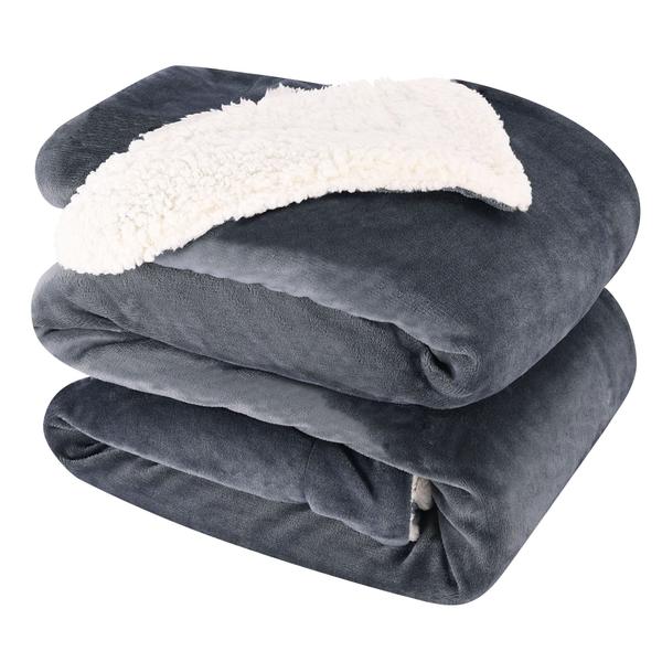 Imagem de Manta NANPIPER Warm Sherpa Fleece King Size 230x275cm Cinza