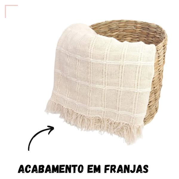 Imagem de Manta para Sofá e Cama Decorativa Algodão Tela Mineira Luxuosa 1,40x2,00 M