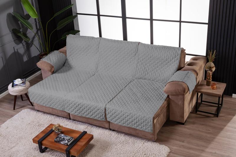 Manta para Sofá Retrátil e Reclinável Lugares Metros Com Bolso