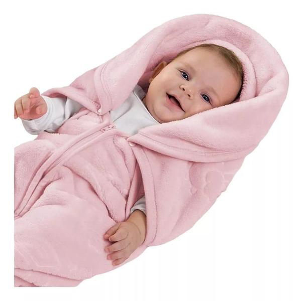 Imagem de Manta Rosa Bebê Jolitex  Saco de Dormir e Cobertor Baby