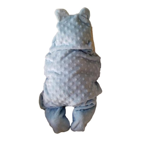 Imagem de Manta Saco de Dormir Com Touca e Orelhinhas Bolinhas Para Bebê Cueiro Casulo Swaddle Cobertor