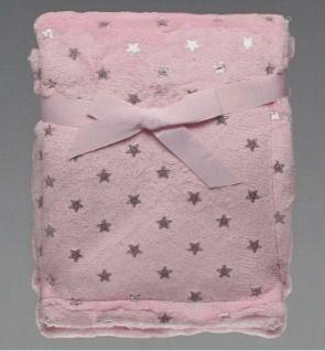 Imagem de Manta Sherpa Flannel Estrelinhas 75 X 100 cm Rosa