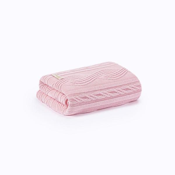 Imagem de Manta Sofa Sala Cama Casal Tricot Pequim Rosa