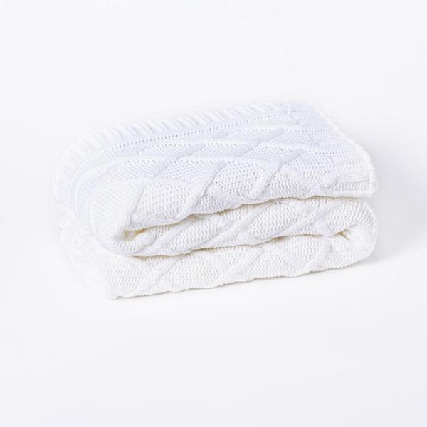 Imagem de Manta Sofa Sala Cama King Tricot Paris Branco