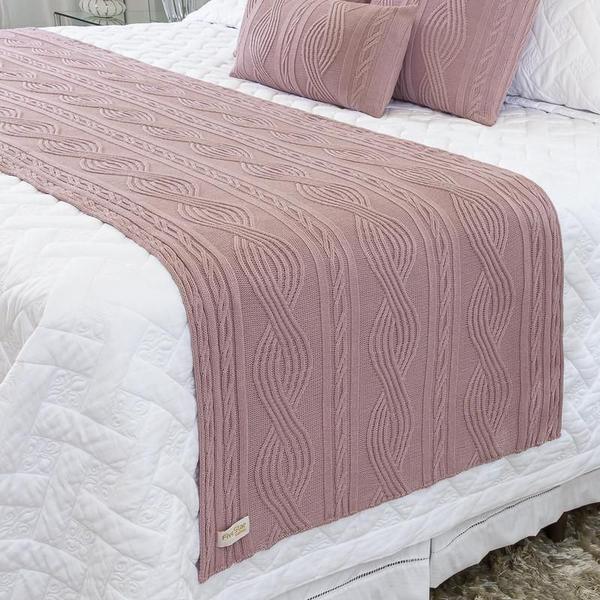 Imagem de Manta Sofa Sala Cama King Tricot Pequim Rose