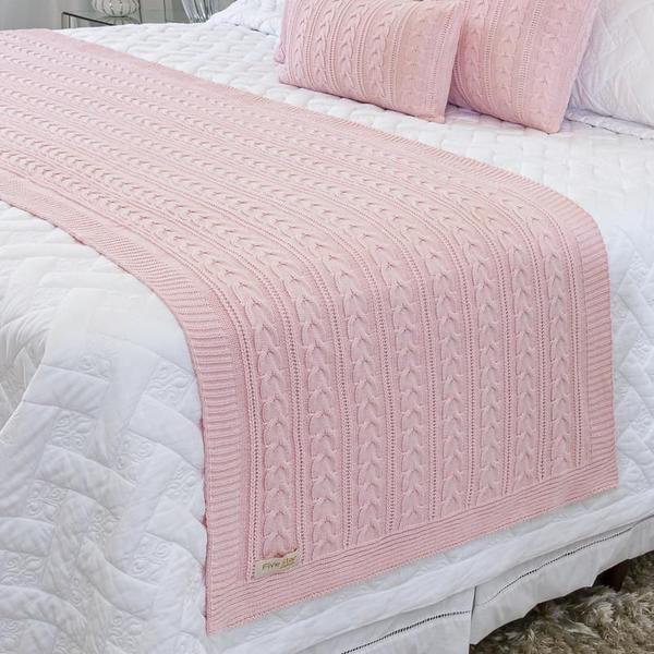 Imagem de Manta Sofa Sala Cama Queen Tricot Berlim Rosa