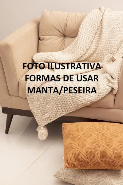 Imagem de Manta Sofa Sala Cama Queen Tricot Pompom 230X60 Verde Musgo