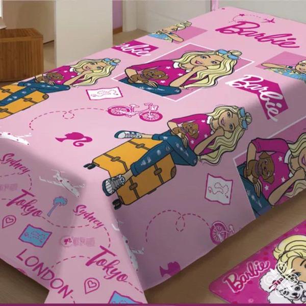 Imagem de Manta Solteiro Fun 1,50m x 2,00 Jolitex - Barbie Viagens