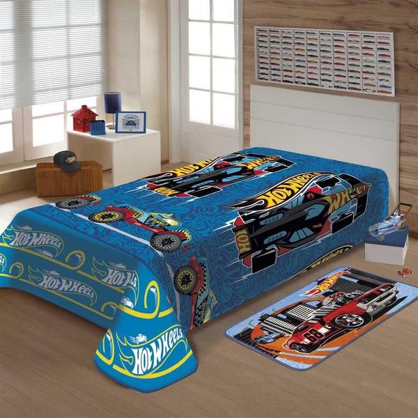 Imagem de Manta Solteiro Fun Hot Wheels Corrida CD Jolitex