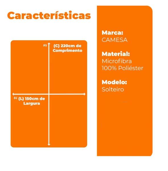 Imagem de Manta Solteiro Loft 150cm x 200cm Camesa