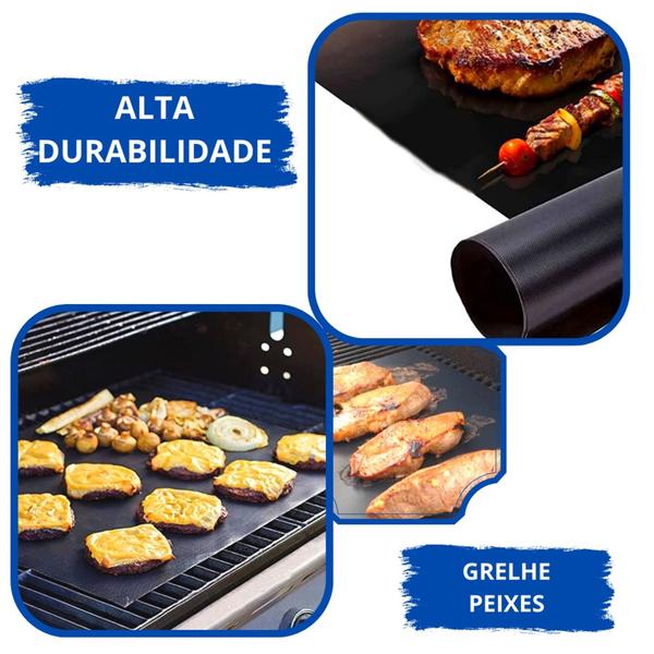 Imagem de Manta Tapete Grill Para Churrasqueira Teflon Churrasco Antiaderente