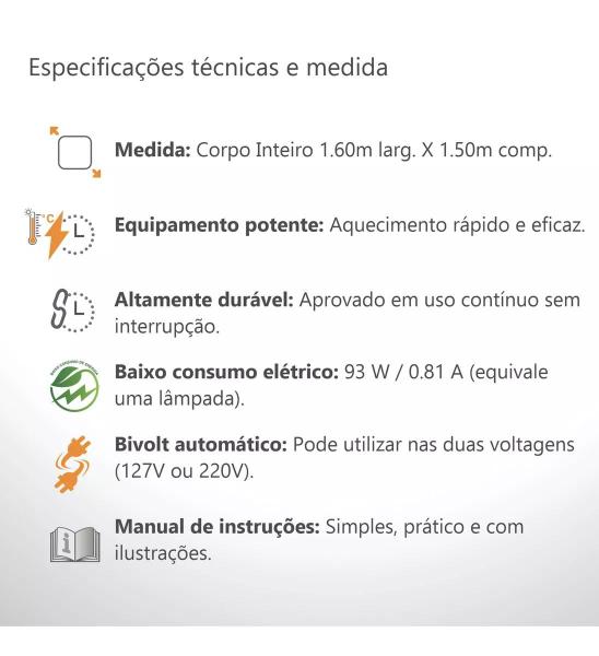 Imagem de Manta Térmica Estética Analógica CORPO INTEIRO Bio term - Certificação Inmetro e Iso9001