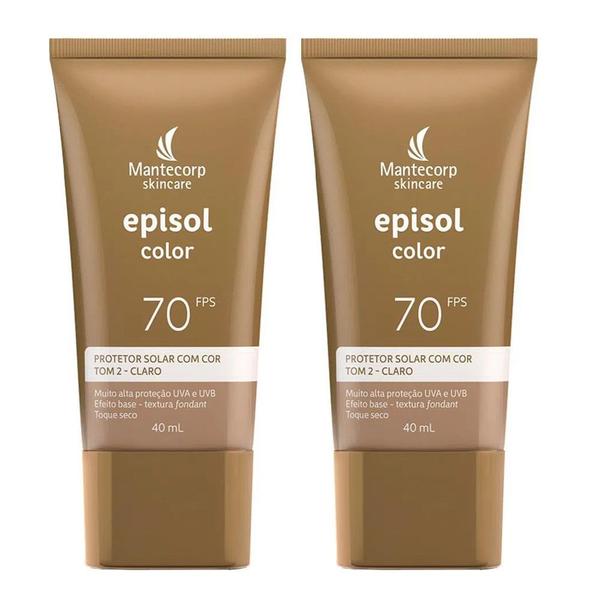 Mantecorp Skincare Episol Color Kit com 2 Protetores Solares com Cor FPS70 Tom 2 Mantecorp Skincare Episol Color Kit com 2 Protetores Solares com Cor FPS70 Tom 2