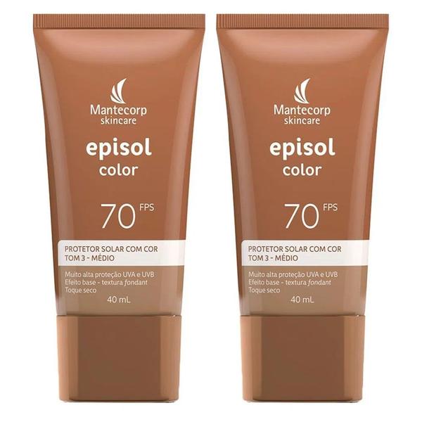 Mantecorp Skincare Episol Color Kit com 2 Protetores Solares com Cor FPS70 Tom 3 Mantecorp Skincare Episol Color Kit com 2 Protetores Solares com Cor FPS70 Tom 3