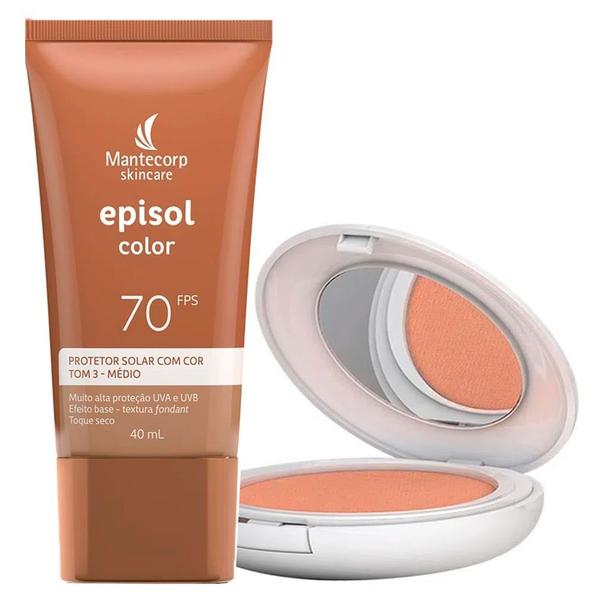 Mantecorp Skincare Episol Kit - Pó Compacto FPS50 + Protetor Solar Tom 3 - Médio Mantecorp Skincare Episol Kit - Pó Compacto FPS50 + Protetor Solar Tom 3 - Médio