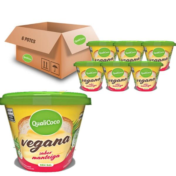 Manteiga De Coco Sem Sal Vegana Qualicoco 200G (6 Potes) Imagem de Manteiga De Coco Sem Sal Vegana Qualicoco 200G (6 Potes)