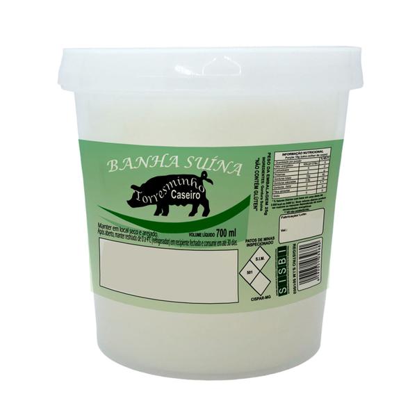 Manteiga de Lata Banha Suína Porco 700ml Sem Glúten 5un - Torresminho Caseiro Imagem de Manteiga de Lata Banha Suína Porco 700ml Sem Glúten 5un