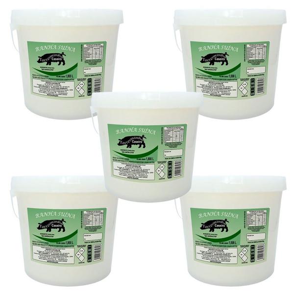 Manteiga de Lata Banha Suína Porco 700ml Sem Glúten 5un - Torresminho Caseiro Imagem de Manteiga de Lata Banha Suína Porco 700ml Sem Glúten 5un