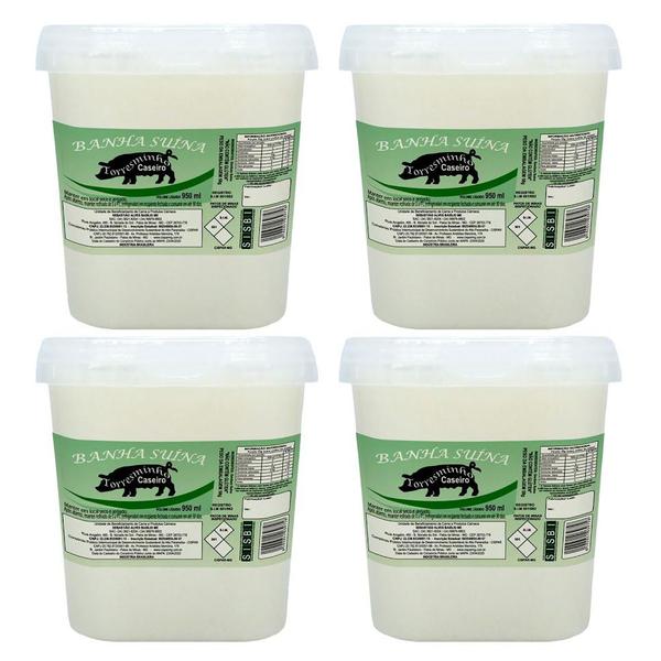 Manteiga De Lata Banha Suína Porco 950ml Sem Glúten 4un - Torresminho Caseiro Imagem de Manteiga De Lata Banha Suína Porco 950ml Sem Glúten 4un