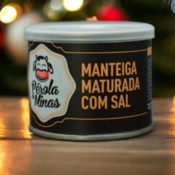Manteiga lata perola de minas com sal - IND. BENEF. LEITE PEROLA DE MINAS LTDA Imagem de Manteiga lata perola de minas com sal