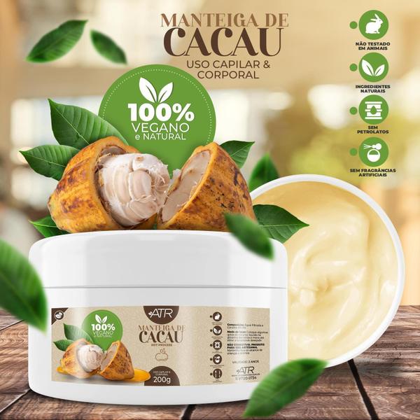 Imagem de Manteiga Vegetal De Cacau Pura 100% Natural 200G