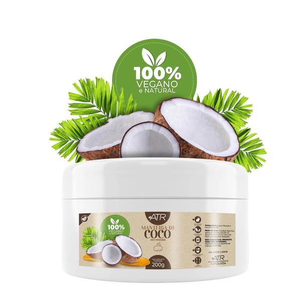 Manteiga Vegetal De Coco Pura 100% Natural 200G - Atr Essencias Imagem de Manteiga Vegetal De Coco Pura 100% Natural 200G