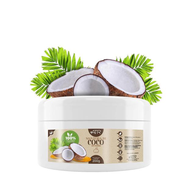 Manteiga Vegetal De Coco Pura 100% Natural 200G - Atr Essencias Imagem de Manteiga Vegetal De Coco Pura 100% Natural 200G
