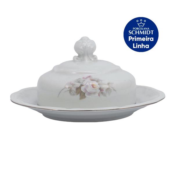 Imagem de Manteigueira 100ml Filete Prata Vitória Porcelana Schmidt