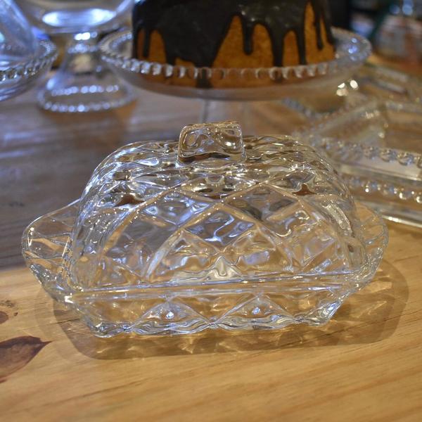 Manteigueira Cristal Deli Diamond Lyor 16,9x8x10 cm Imagem de Manteigueira Cristal Deli Diamond Lyor 16,9x8x10 cm