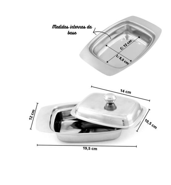 Imagem de Manteigueira De Inox Com Tampa 500ml