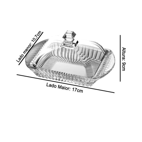 Imagem de Manteigueira de Vidro Transparente com Tampa   Detalhes na Base