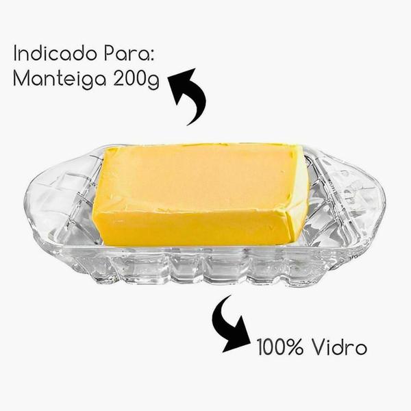 Imagem de Manteigueira De Vidro Transparente Elegante Mesa Posta 17cm Gomus Haüskraft