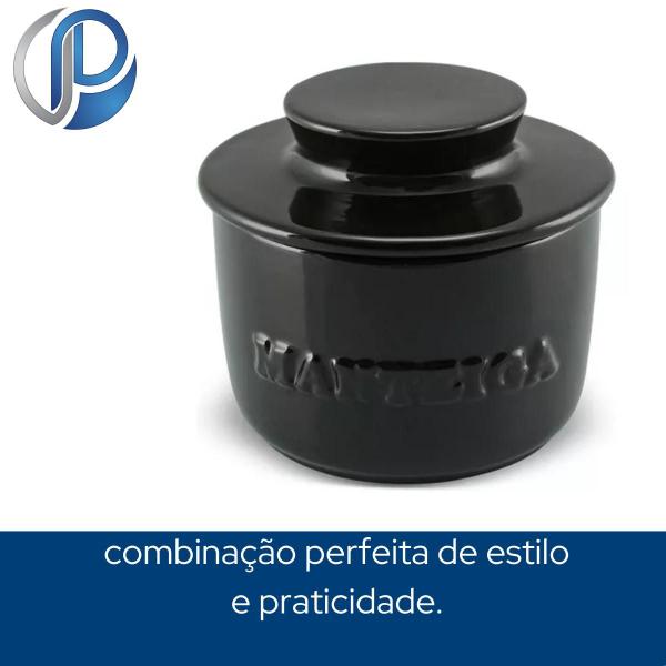 Imagem de Manteigueira Francesa de Cerâmica 250gr Preto Ceraflame