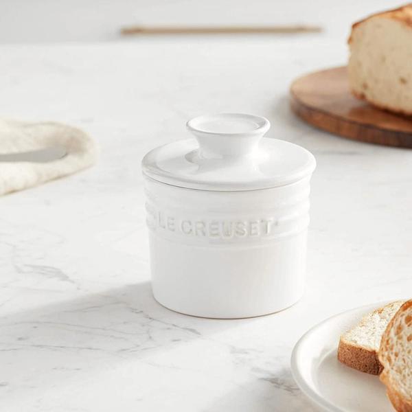 Imagem de Manteigueira Francesa de Cerâmica Branco Le Creuset