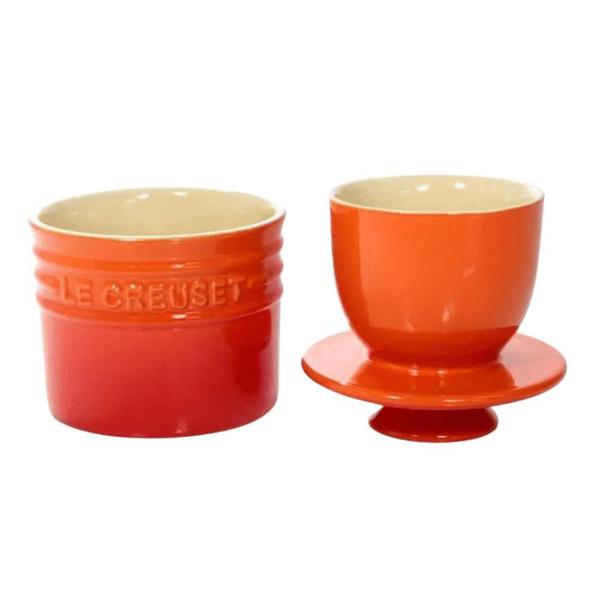 Imagem de Manteigueira Francesa de Cerâmica Laranja Le Creuset