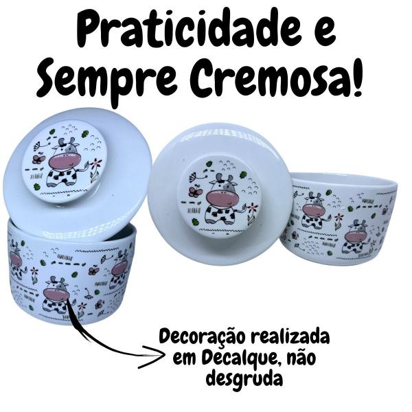 Imagem de Manteigueira Francesa Decorada Vaca Porcelana mantém Cremosa