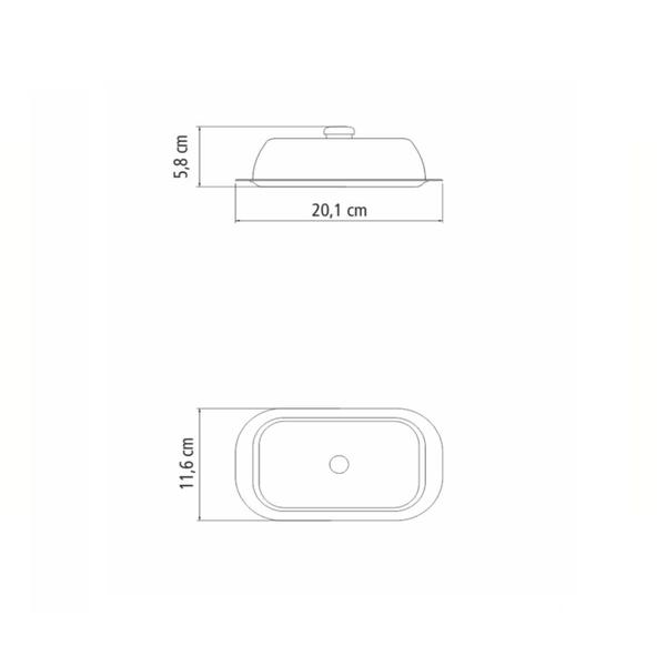 Imagem de Manteigueira Retangular em Aço Inox com Tampa Tramontina 61424/000