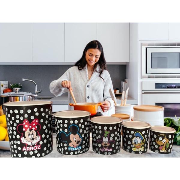 Imagem de Mantimento de organizaçao de cozinha de plastico adesivado da disney kit com 5 peças