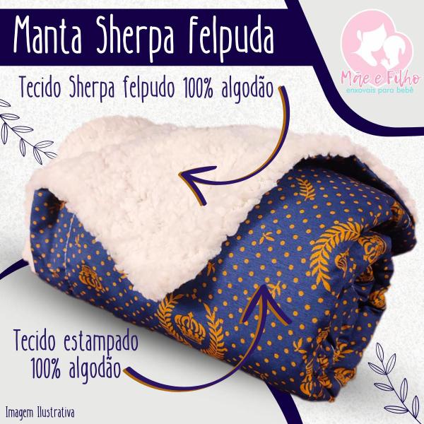 Imagem de Mantinha Bebê com Sherpa Antialérgico Cobertor Soft Frio Inverno  - Mãe e Filho Enxovais