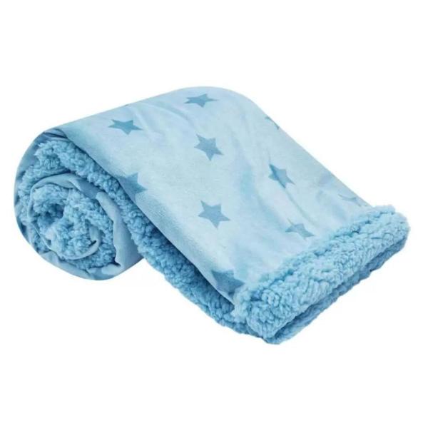 Mantinha De Estrelinhas Azul Dupla Face Buba 11848 Imagem de Mantinha De Estrelinhas Azul Dupla Face Buba 11848