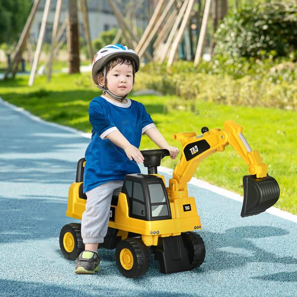 Imagem de Manual licenciado da escavadeira Ride-on Aosom CAT de 18 a 36 meses