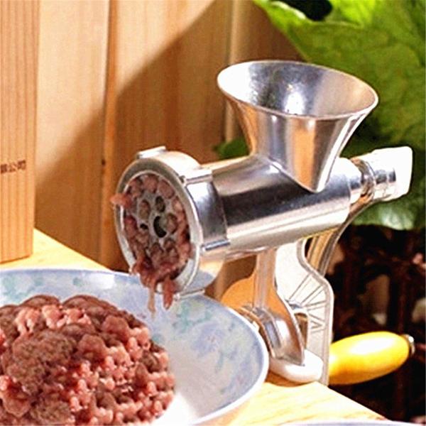 Imagem de Manual moedor de carne multiuso liga alumínio picador removível manivela ferramenta enema máquina para casa acessórios c