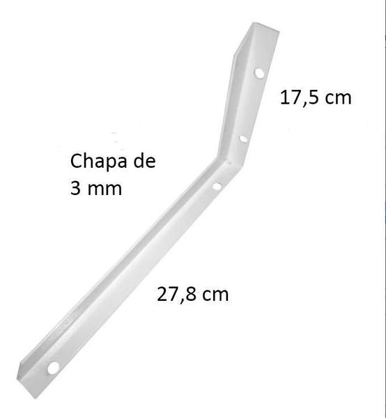 Imagem de Mão Francesa Branca 27,8x17,5cm - 50kg - Kit 4 Suportes