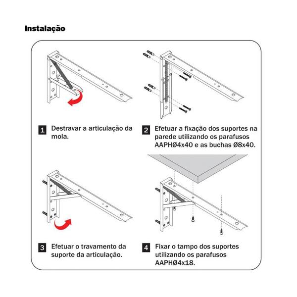 Mão Francesa Dobrável 40cm Mesa Prateleira Bancadas 02 Pares - Paraiso Ferragens Imagem de Mão Francesa Dobrável 40cm Mesa Prateleira Bancadas 02 Pares