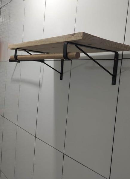 Imagem de Mão Francesa Reforçada 30cm para Closet com Cabideiro 3 Un