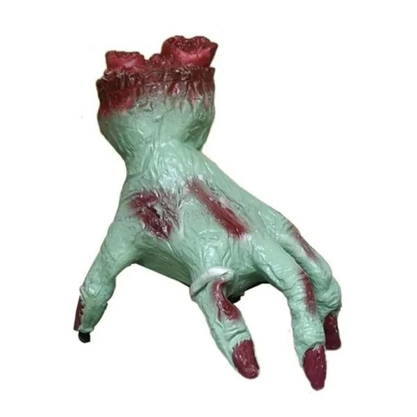 Imagem de Mão Zumbi Sangrenta Com Movimento E Som Halloween Bruxa